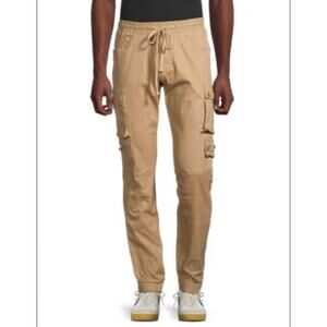 Men's Cargo Jogger Pants Soft Cotton Twill With Stretch Comfort Lounge Active
